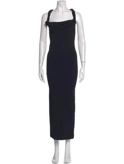 Pre-owned Jacquemus Square Neckline Long Dress In Black