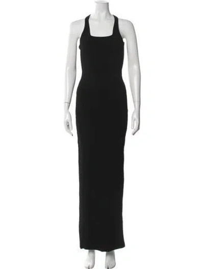 Pre-owned Jacquemus Square Neckline Long Dress In Black