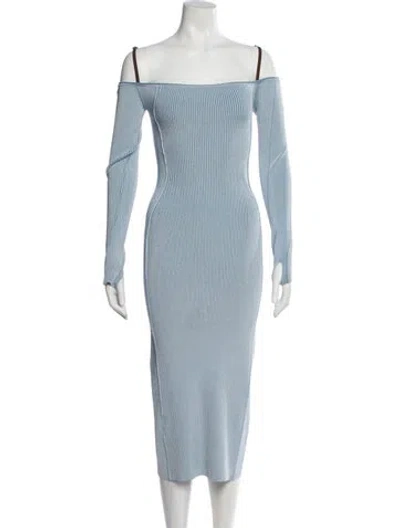 Pre-owned Jacquemus Square Neckline Long Dress In Blue