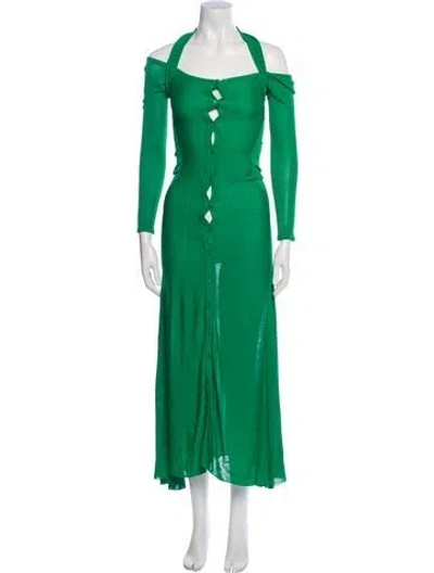 Pre-owned Jacquemus Square Neckline Long Dress In Green
