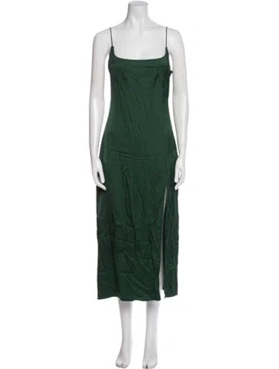 Pre-owned Jacquemus Square Neckline Long Dress In Green