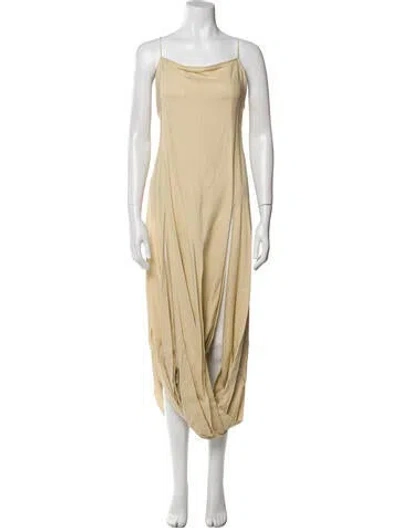 Pre-owned Jacquemus Square Neckline Long Dress In Neutral