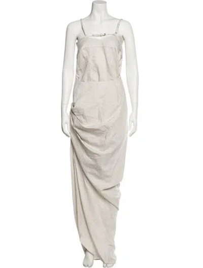 Pre-owned Jacquemus Square Neckline Long Dress In Neutral