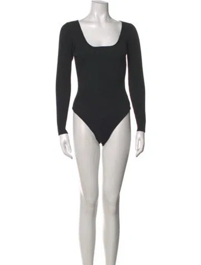 Pre-owned Jacquemus Square Neckline Long Sleeve Bodysuit In Grey