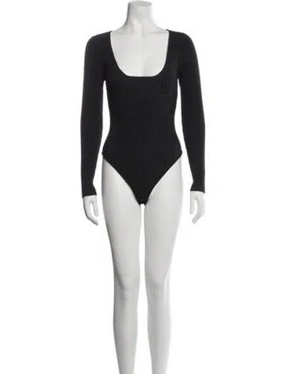 Pre-owned Jacquemus Square Neckline Long Sleeve Bodysuit In Grey