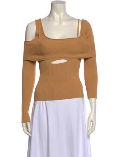 Pre-owned Jacquemus Square Neckline Long Sleeve Top In Brown