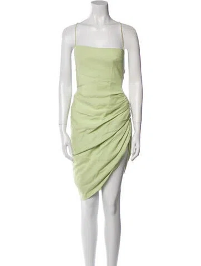 Pre-owned Jacquemus Square Neckline Midi Length Dress In Green