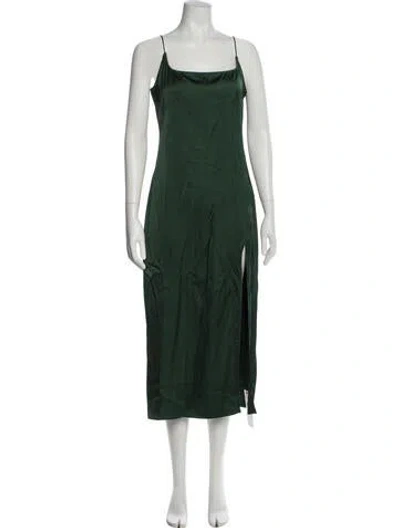 Pre-owned Jacquemus Square Neckline Midi Length Dress In Green