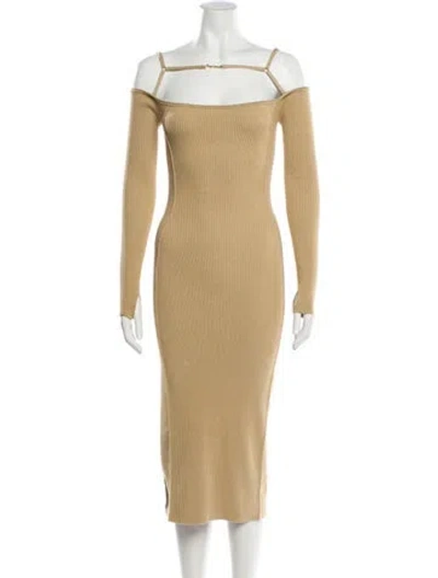 Pre-owned Jacquemus Square Neckline Midi Length Dress In Neutral