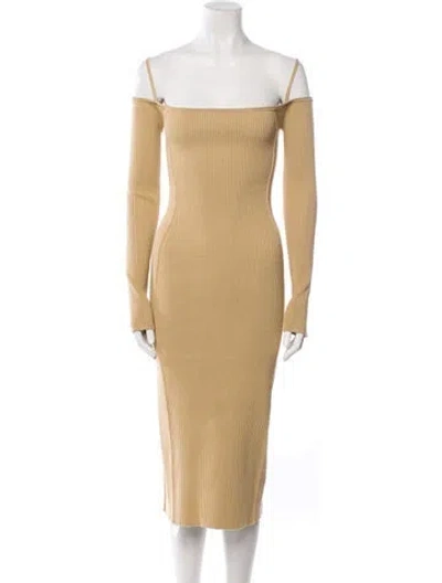 Pre-owned Jacquemus Square Neckline Midi Length Dress In Neutral