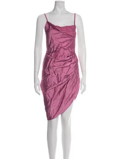 Pre-owned Jacquemus Square Neckline Midi Length Dress In Pink