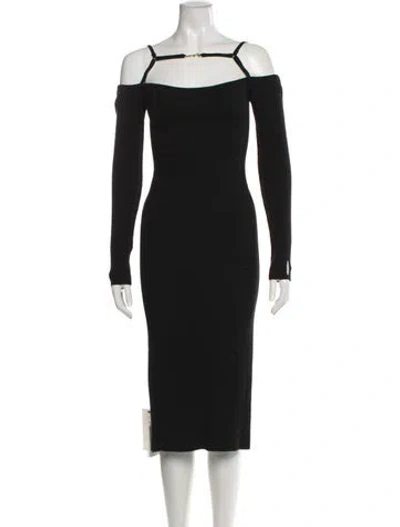 Pre-owned Jacquemus Square Neckline Midi Length Dress W/ Tags In Black