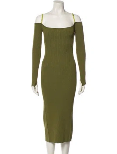 Pre-owned Jacquemus Square Neckline Midi Length Dress W/ Tags In Green