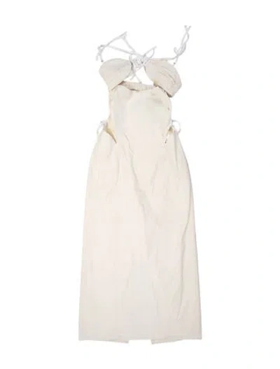 Pre-owned Jacquemus Square Neckline Midi Length Dress W/ Tags In Neutral