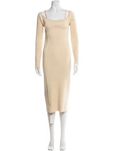 Pre-owned Jacquemus Square Neckline Midi Length Dress W/ Tags In Neutrals