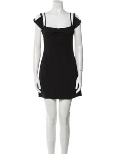 Pre-owned Jacquemus Square Neckline Mini Dress In Black