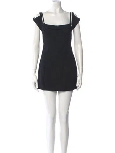 Pre-owned Jacquemus Square Neckline Mini Dress In Black
