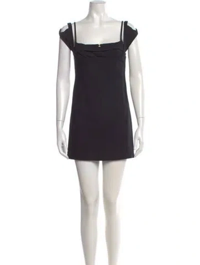 Pre-owned Jacquemus Square Neckline Mini Dress In Black