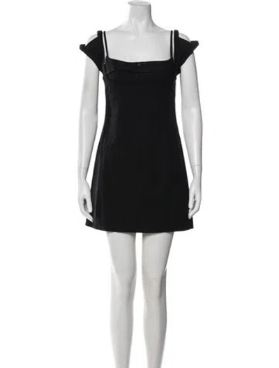 Pre-owned Jacquemus Square Neckline Mini Dress In Black