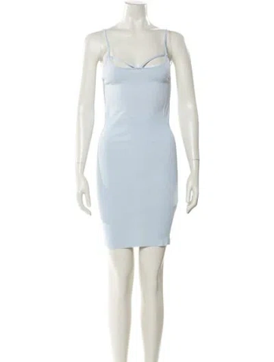 Pre-owned Jacquemus Square Neckline Mini Dress In Blue