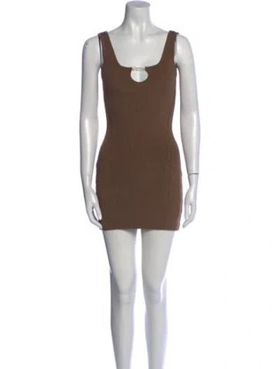 Pre-owned Jacquemus Square Neckline Mini Dress In Brown