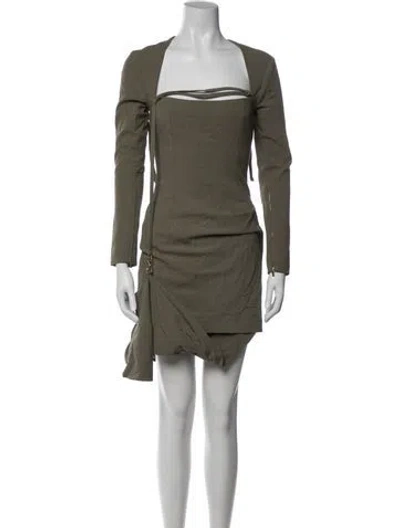 Pre-owned Jacquemus Square Neckline Mini Dress In Green
