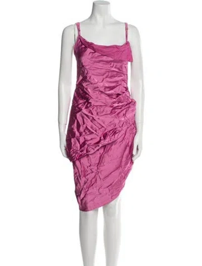 Pre-owned Jacquemus Square Neckline Mini Dress In Pink