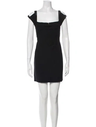Pre-owned Jacquemus Square Neckline Mini Dress W/ Tags In Black