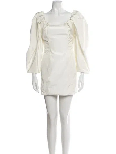 Pre-owned Jacquemus Square Neckline Mini Dress In White