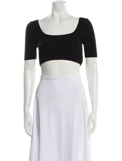 Pre-owned Jacquemus Square Neckline Short Sleeve Crop Top In Black