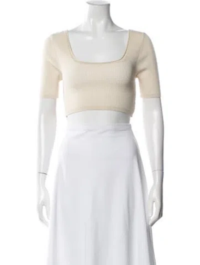 Pre-owned Jacquemus Square Neckline Short Sleeve Crop Top In Blue