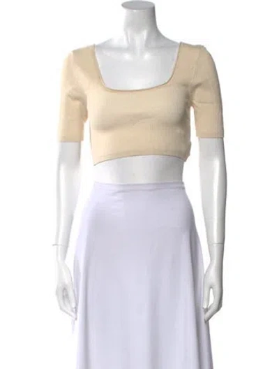 Pre-owned Jacquemus Square Neckline Short Sleeve Crop Top In Neutral