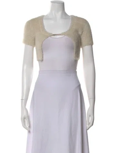 Pre-owned Jacquemus Square Neckline Short Sleeve Crop Top In Neutral