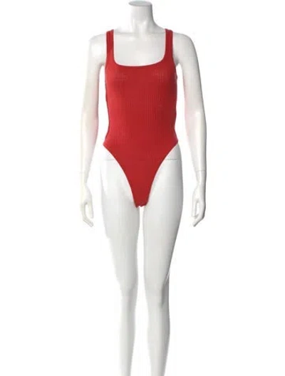 Pre-owned Jacquemus Square Neckline Sleeveless Bodysuit In Orange