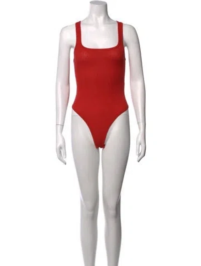 Pre-owned Jacquemus Square Neckline Sleeveless Bodysuit In Orange