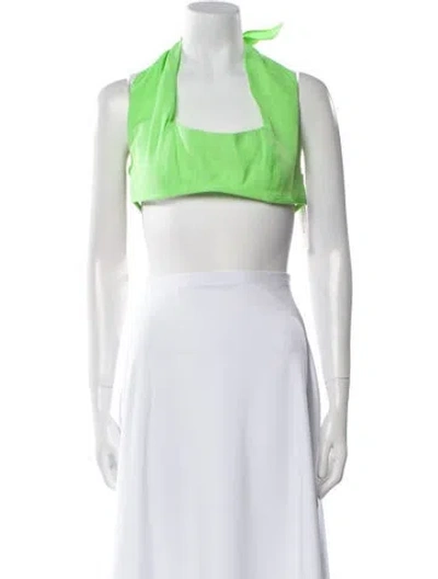 Pre-owned Jacquemus Square Neckline Sleeveless Crop Top In Green