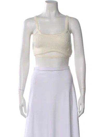 Pre-owned Jacquemus Square Neckline Sleeveless Crop Top In Neutral