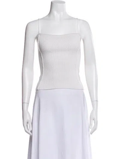 Pre-owned Jacquemus Square Neckline Sleeveless Crop Top In White