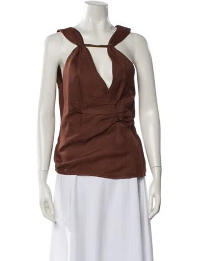 Pre-owned Jacquemus Square Neckline Sleeveless Top In Brown