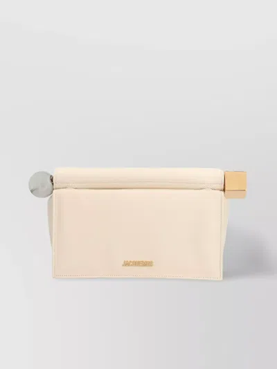 Jacquemus Square Round Leather Clutch Bag