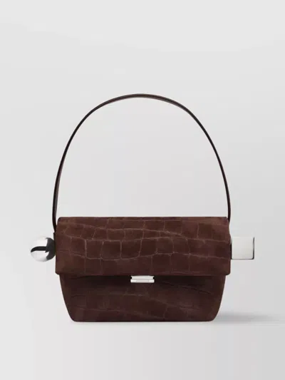 Jacquemus Square Shoulder Bag Crocodile Effect