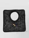 Jacquemus Carre Spiaggia Embellished Braided Raffia Tote