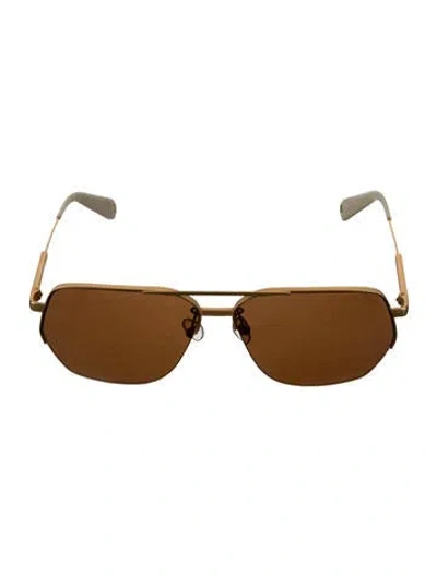 Pre-owned Jacquemus Square Tinted Sunglasses In Gold