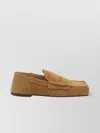 Jacquemus Square Toe Crocodile Loafers In Brown