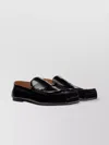 Jacquemus Square Toe Leather Sole Loafers In Black