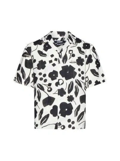 Jacquemus Ss24 Men's Black And White Linen Chemise Shirt