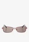 Jacquemus Statzione Rectangular Sunglasses In Pink