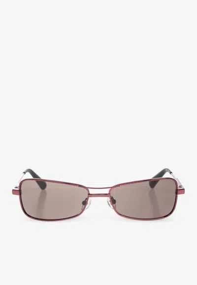 Jacquemus Statzione Rectangular Sunglasses In Gray
