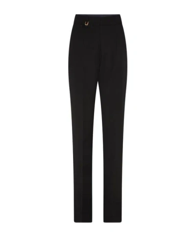 Jacquemus Straight Casual Pants In Black