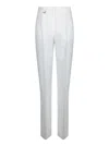 Jacquemus Straight-cut White Trousers With Metal Ring Detail